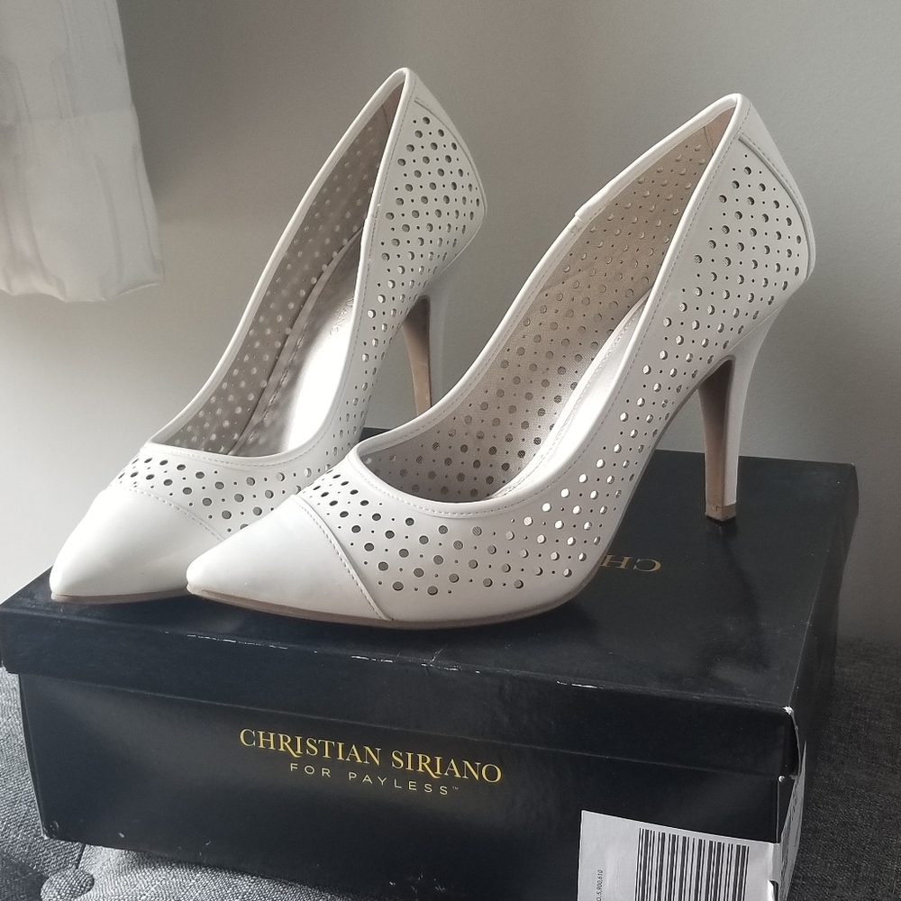 White high heels